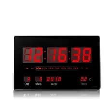 Relógio Parede Mesa Led Digital Calendário Termômetro Pequeno/Grande
