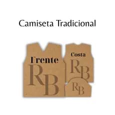 Molde de camiseta tradicional, Modelagem de camiseta tradicional gola V manga curta em papel kraft 90 gramas