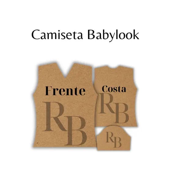 Molde de camiseta BabyLook gola V, Modelagem de camiseta Babylook gola V em papel kraft 90gm