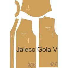 Molde, Modelagem de Jaleco Gola V em papel semi Kraft