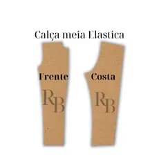 Molde, Modelagem Calça cos na frente e elástico atras (MEIA ELASTICA) em papel semi Kraft