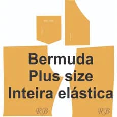 Molde de Bermuda Plus Size, modelagem de bermuda Plus Size, com o cós inteiro elástico em papel semi Kraft