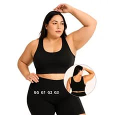 Top Plus Size Feminino Academia Alta Sustentação Basico Sem Bojo