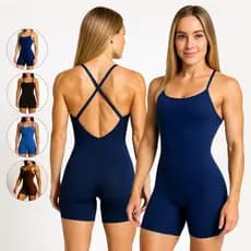 Macaquinho Feminino Academia Alça Cruzada Fitness Zero Transparência