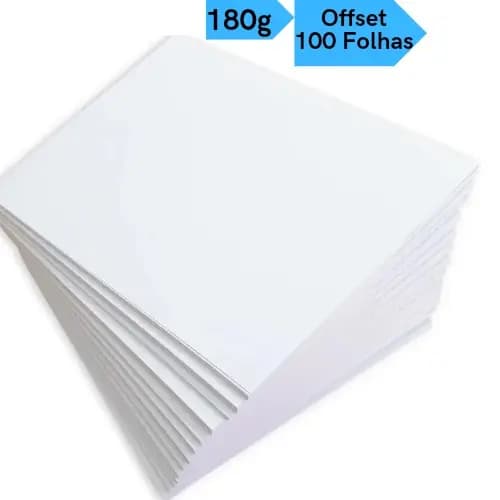 Papel Offset 180g Opaline Liso 100 Folhas A4 Branco Diplomata Masterprint