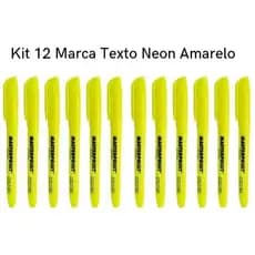 Kit 12 Marca Texto Neon Amarelo Masterprint - Grifa Texto