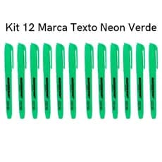 Kit 12 Marca Texto Neon Verde Masterprint - Grifa Texto