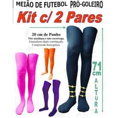 02 PARES de Meião de Futebol Pró-Goleiro - Proteção7/8 - Universal Meias - O mais comprido do mercado nacional