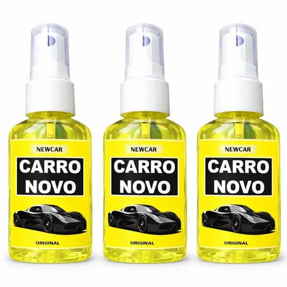 Kit 3 Aromatizantes Automotivos NEWCAR Spray Cheiro de Carro Novo Essência Concentrada Prolongado