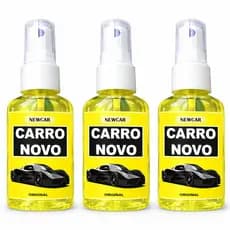 Kit 3 Aromatizantes Automotivos NEWCAR Spray Cheiro de Carro Novo Essência Concentrada Prolongado