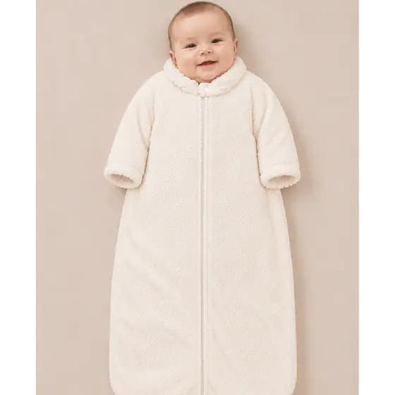 Saco de Dormir para Bebe Casulo com Zíper Pijama Fleece Pipoquinha confort