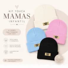 Kit 2 Touca De Frio Infantil Mama s Mini Menino Menina Inverno Versátil Criança Bebe Férias Viagem