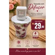 Luminária com Difusor de essências De Porcelana
