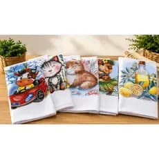 KIT COM 12 PANOS DE PRATO SORTIDOS SEM ESCOLHA DE ESTAMPA