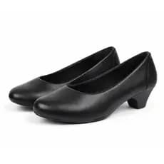 Sapato Salto Scarpin Feminino Social Preto Salto Baixo Confortável Trabalho Igreja Dia a Dia