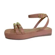 Sandalia Feminina Flatform Meia Esfera Moda Conforto 119-02