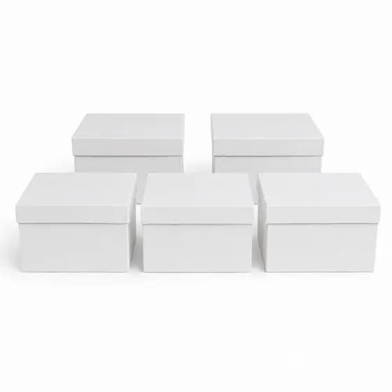 Kit 5 Caixas 100% MDF Brancas 17x17x07cm Para Lembrancinhas Presentes E Personalização Para Eventos
