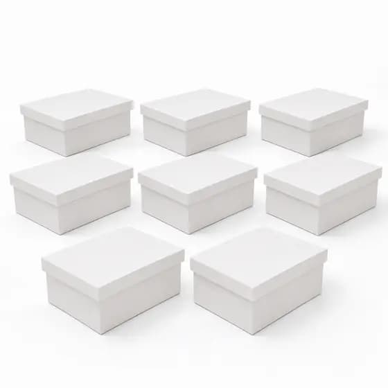 Kit 8 Caixas MDF Brancas 20x20x10cm Para Lembrancinhas Presentes Kits Personalizados Festas Eventos