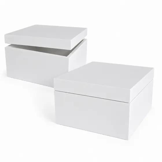 Kit Com 2 Ou 5 Caixas 100% MDF Brancas 15x15x10cm Para Presentes Lembrancinhas Organização Para Lar