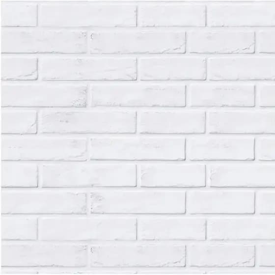 Papel De Parede Tijolinho Branco 3d Autoadesivo Vinílico 1mx40cm