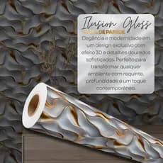 Papel de Parede 3d Gloss Autocolante Moderno Decorativo 5 Metros