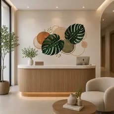 Adesivo de Parede Autocolante Monstera Boho Verde Folhas Tropicais