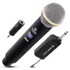 Microfone Sem Fio Profissional Recarregável Display Digital P10/ P2 Karaokê Eventos Musicas Igrejas