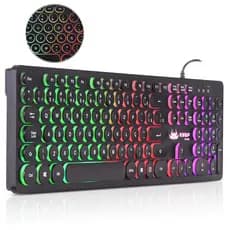 Teclado Semi Mecânico Gamer Com Fio USB Led RGB Abnt2 Teclas Chocolate Original Knup Computador Pc