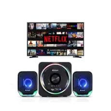 Home Theater Bluetooth Knup 16w Rms Com Subwoofer 2.1 Caixa De Som Com Radio FM Soundbar para Tv P2