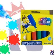 KIT COLA COLORIDA ACRILEX 6 CORES 23g(CADA)