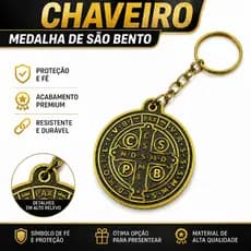 Chaveiro Medalha de São Bento – Proteção e Fé | Personalizado em Impressão 3D