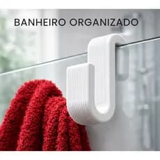 Gancho de Chuveiro Multiuso | Toalheiro e Suporte para Roupão | Encaixe Prático Sem Furos | Organizador de Banheiro
