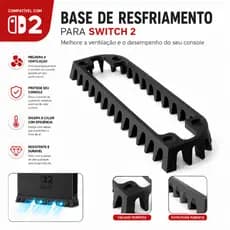 Base de Resfriamento para Nintendo Switch 2 Suporte Ventilado Anti Superaquecimento