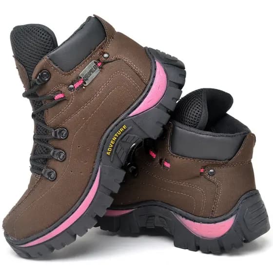 Bota Adventure Feminina Botinha Coturno Trilha Lona Reforçada