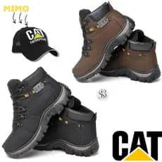 Kit 2 Pares Bota Coturno Adventure Masculino +Boné CAT