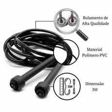 Corda de Pular 285 cm Com Pegador Ajustável