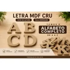 LETRAS MDF CRU 12CM 15MM ESPESSURA