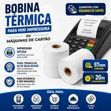 Bobinas Térmicas 57mm – Impressão Nítida e Alta Durabilidade