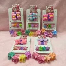 kit 14 conjunto mini piranha e xuxinha e amarrador de cabelo infantil menina-70