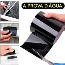 Super Fita Flex Adesiva Tape Preta Cola Tudo Multiuso e Fácil Aplicação 10cm X 150cm