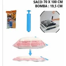 Saco a Vacuo Grande  Com Bomba Organização de Roupas Mala Viagem Guarda Roupa Edredom Gigante