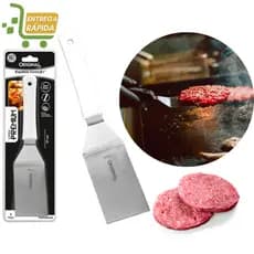 Espátula Curva 2,5” Premium Chapa Hambúrger Lanchonetes Churrasco