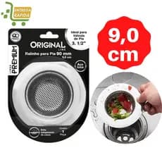 Ralo para Pia Pequeno Com Borda de Cozinha em Inox 9 cm