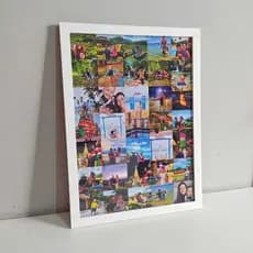 Quadro Mosaico Personalizado Com 35 Fotos - Com Moldura