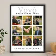Quadros Vovô Personalizado Com Fotos e Moldura de Madeira (Enviar as fotos após a compra)