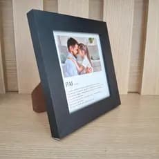 Porta Retrato Personalizado - Presente Dia Dos Pais - Com Sua Foto E Suporte Gravata - Escritório, Sala