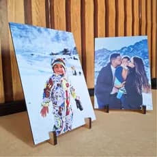 Quadros de Mesa 15x21cm MDF Personalizado Sua Foto - COM SUPORTE - Foto Casal, Pet, Família