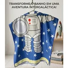 TOALHA PONCHO INFANTIL ASTRONAUTA BANHO DIVERIDO PRAIA PISCINA