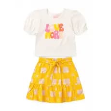 Conjunto Feminino Infantil Mangas Bufantes