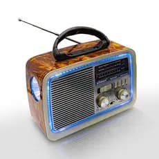 Rádio Retro Vintage Bluetooth Recarregável RGB Caixa De Som Am Fm Usb Aux Sd Xtrad XDG-3009